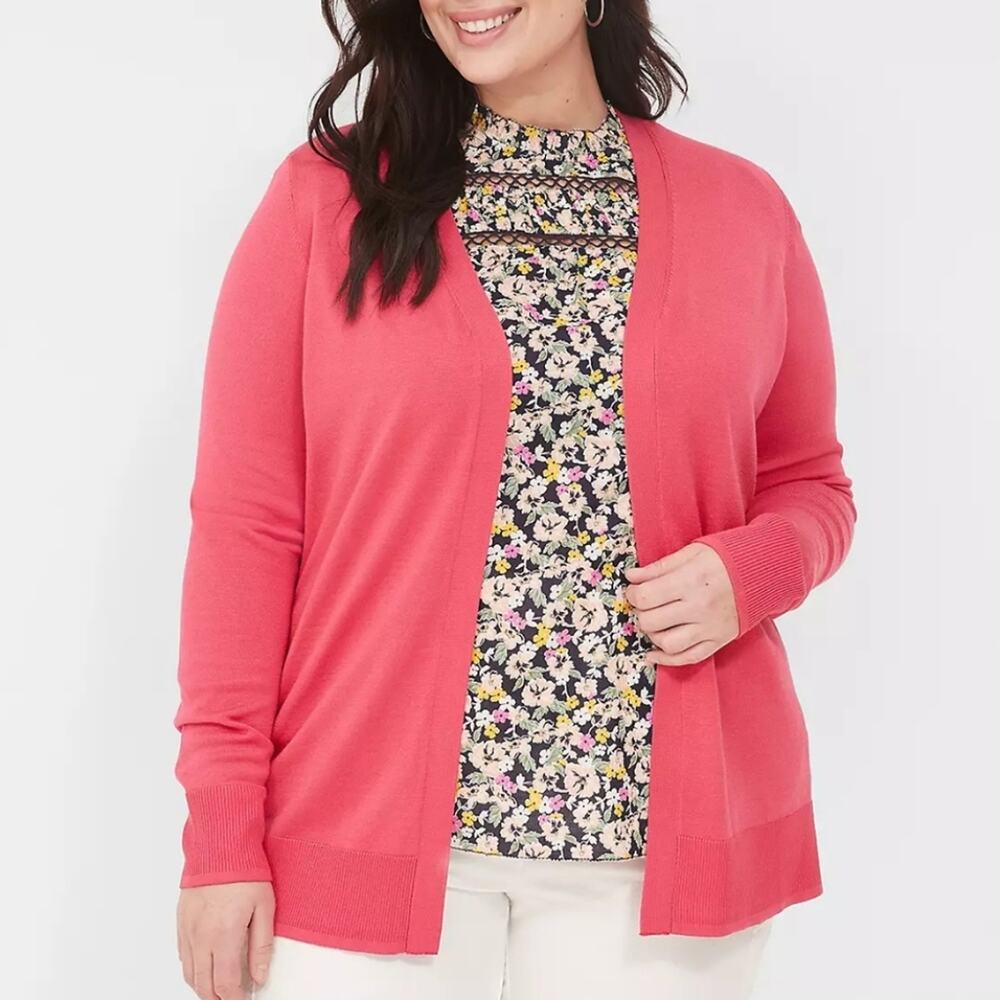 Lane Bryant Super Soft Pink Lightweight Cardigan Sweater Plus Size 22/24 3X new!
